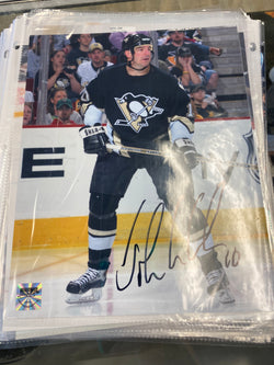 John LeClair signed Pittsburgh Penguins 8x10 Photo