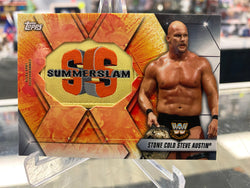 2019 Topps WWE Summerslam Logo Card Steve Austin #SLR-SA Patch HOF