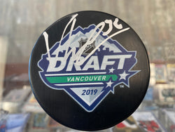 Ville Heinola signed Vancouver 2019 NHL Draft Hockey Puck