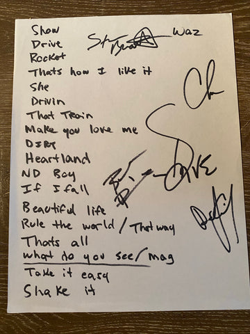 Doc Walker Autographed Setlist