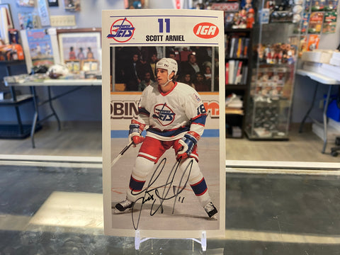 Scott Arniel signed Winnipeg Jets Team Issued IGA Card