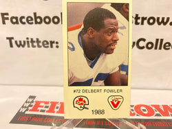 Delbert Fowler 1988 CFL Vachon Card
