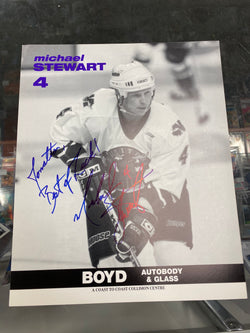 Michael Stewart signed Manitoba Moose 8x10 Lineup Card