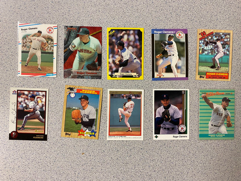 Roger Clemens 10 Baseball Card Lot
