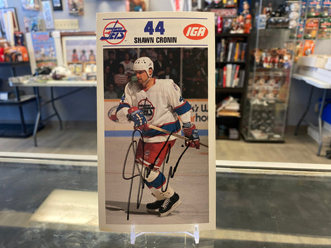 Shawn Cronin signed Winnipeg Jets Team Issued IGA Card