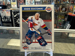 1993-94 Zellers Masters of Hockey Eddie Giacomin AUTO New York Rangers