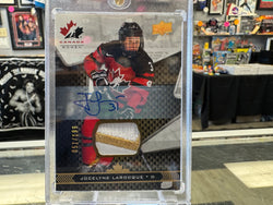 2018-19 UD Team Canada Juniors Patch Autograph Jocelyne Larocque RC Auto /199