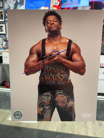 Powerhouse Will Hobbs signed AEW Wrestling 8x10 Photo