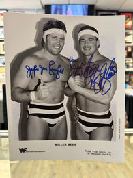 Killer Bees - Jumping Jim Brunzell & B. Brian Blair signed WWF Wrestling 8x10 Photo