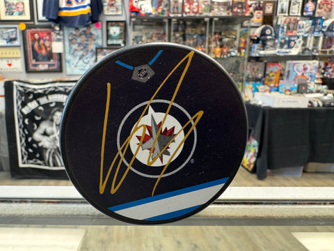 Sascha Boumedienne signed Winnipeg Jets Hockey Puck