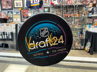 Kevin He signed Winnipeg Jets NHL Draft 24 Hockey Puck