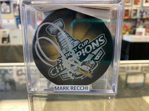 Mark Recchi signed Pittsburgh Penguins Hockey Puck