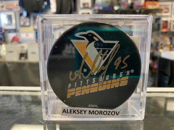 Aleksey Morozov signed Pittsburgh Penguins Hockey Puck