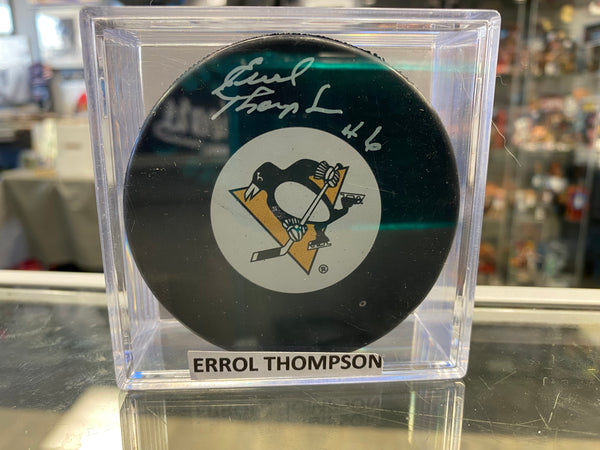 Errol Thompson signed Pittsburgh Penguins Hockey Puck