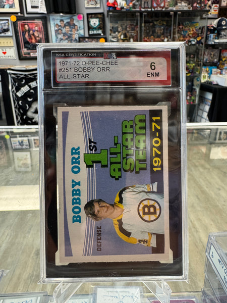 Bobby Orr 1971-72 O-Pee-Chee #251 Graded KSA 6 Excellent-Near Mint