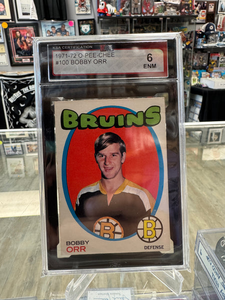 Bobby Orr 1971-72 O-Pee-Chee #100 Graded KSA 6 Excellent-Near Mint