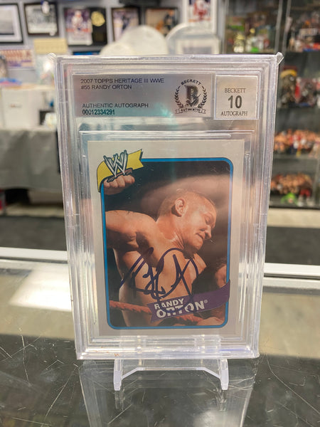 Randy Orton signed 2007 WWE Topps Card Beckett Authenticated AUTO