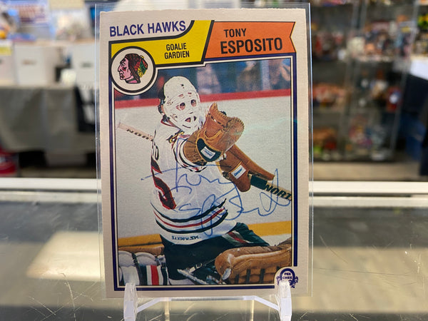 Tony Esposito signed 1983-84 OPC Hockey Card