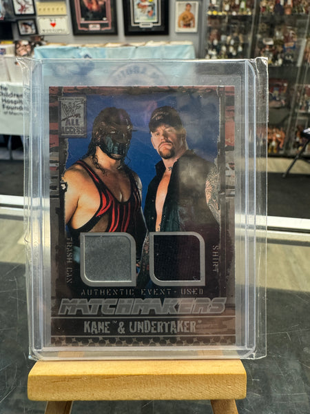Kane Undertaker 2002 Fleer WWF All Access Matchmakers Event Used Trash Can Shirt