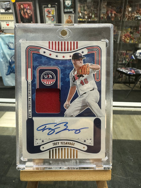2024 Stars & Stripes - Trey Yesavage - #SM-TY Collegiate Auto Relic Blue Jays /25