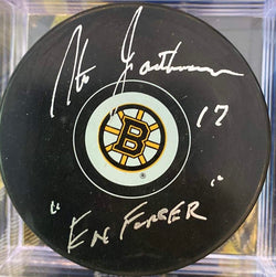 Stan Jonathan signed Boston Bruins Hockey Puck Enforcer