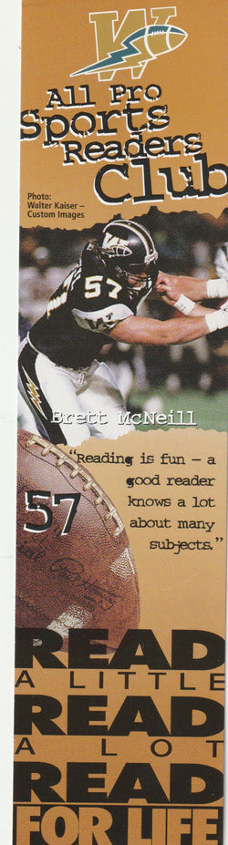 Brett MacNeil 1998 All Pro Sports Readers Club Bookmark