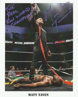 Matt Taven - The Real ROH World Champion Autograph 8x10 Photo #2 - First Row Collectibles