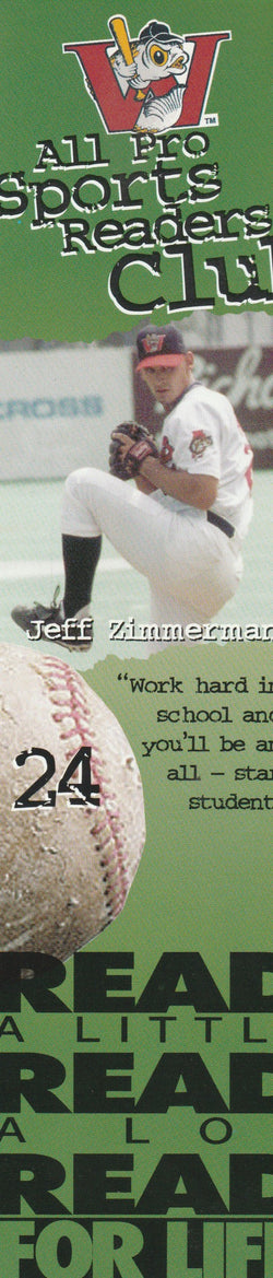 Jeff Zimmerman 1998 All Pro Sports Readers Club Bookmark
