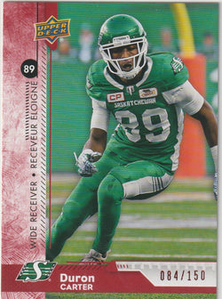 Duron Carter 2018 Upper Deck CFL #195  Red /150 - First Row Collectibles