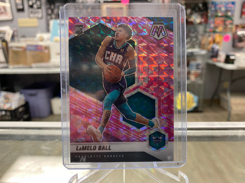 2020-21 Panini Mosaic Pink Camo Prizm #202 LaMelo Ball Hornets RC