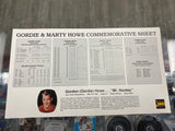 Gordie Howe & Marty Howe Signed 1991 Commemorative Sheet /15000