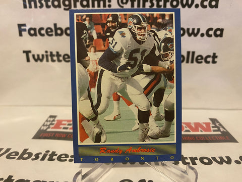 Randy Ambrosie 1988 Jogo CFL card #73 Toronto Argonauts