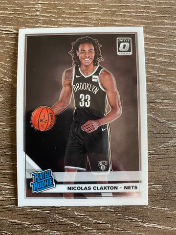 Nicolas Claxton 2019-20 Donruss Optic Basketball RATED ROOKIE Card #171 Nets