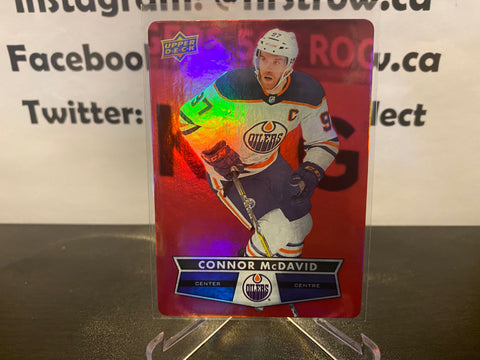 Connor McDavid 2021-22 Upper Deck Tim Hortons Red Die-Cut DC-21
