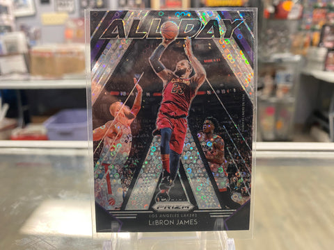2018-19 Panini Prizm Fast Break LEBRON JAMES Silver Disco All Day Insert No 10