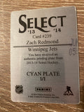 Zach Redmond 2013-14 Select Cyan Printing Plate 1/1