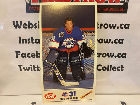 Rick Tabaracci 1991-92 Winnipeg Jets IGA Cadbury Team Issued Card