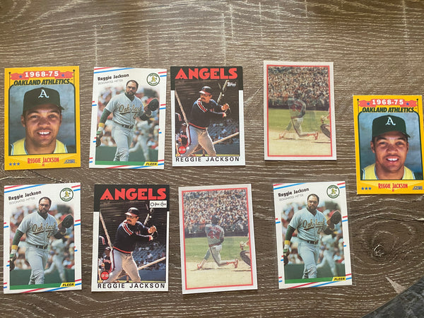 Reggie Jackson 9 Baseball Card Lot