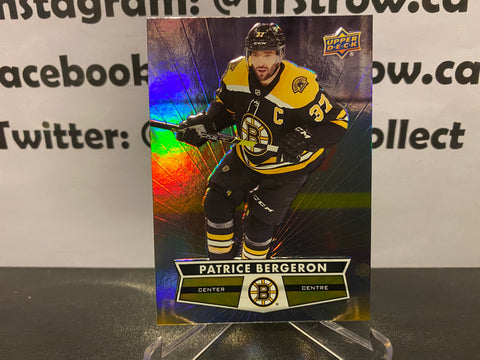 Patrice Bergeron 2021-22 Upper Deck Tim Hortons Hockey Card #37