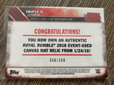 2016 Topps WWE Then Now Forever Royal Rumble Mat Relic /399 Triple H #TRIP