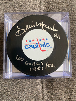 Dennis Maruk signed Washington Capitals Hockey Puck - First Row Collectibles
