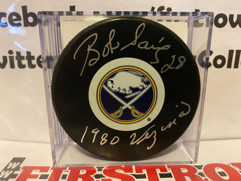 Bob Sauve signed Buffalo Sabres Hockey Puck