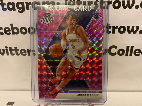 Jordan Poole 2019-20 Panini Mosaic Pink Prizm SP Rookie Card RC Warriors