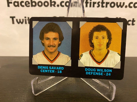Denis Savard & Doug Wilson 1985 7-11 Hockey Card