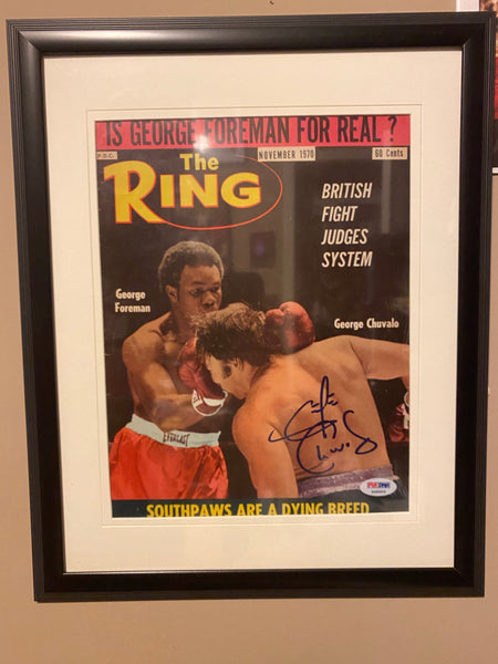 George Chuvalo signed Framed 1970 Ring Magazine Cover PSA Certified
