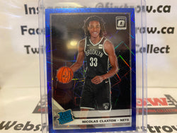 Nicolas Claxton 2019-20 Optic Rated Rookie Blue Velocity Prizm #171 Nets RC
