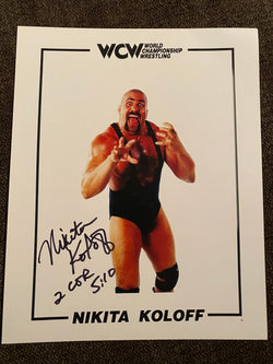 Nikita Koloff Autographed 8x10 Wrestling Photo - First Row Collectibles