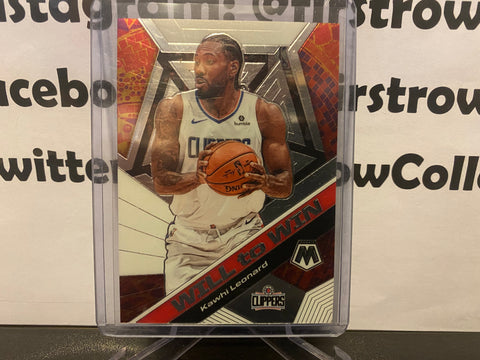 Kawhi Leonard 2019-20 Panini Mosaic WILL TO WIN Insert Card