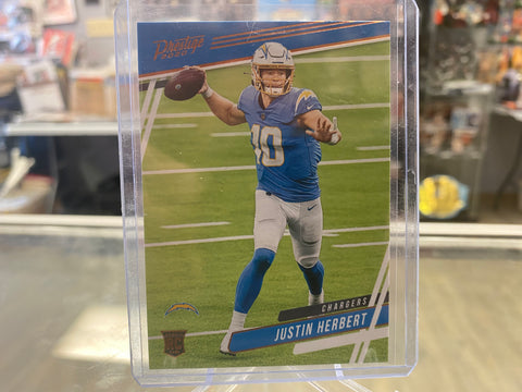 Justin Herbert Chargers RC Rookie Card 2020 Panini Chronicles Prestige #303 NFL