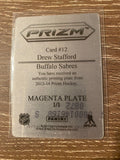 Drew Stafford 2013 Prizm 2013-14 National Treasures Printing Plate Magenta 1/1
